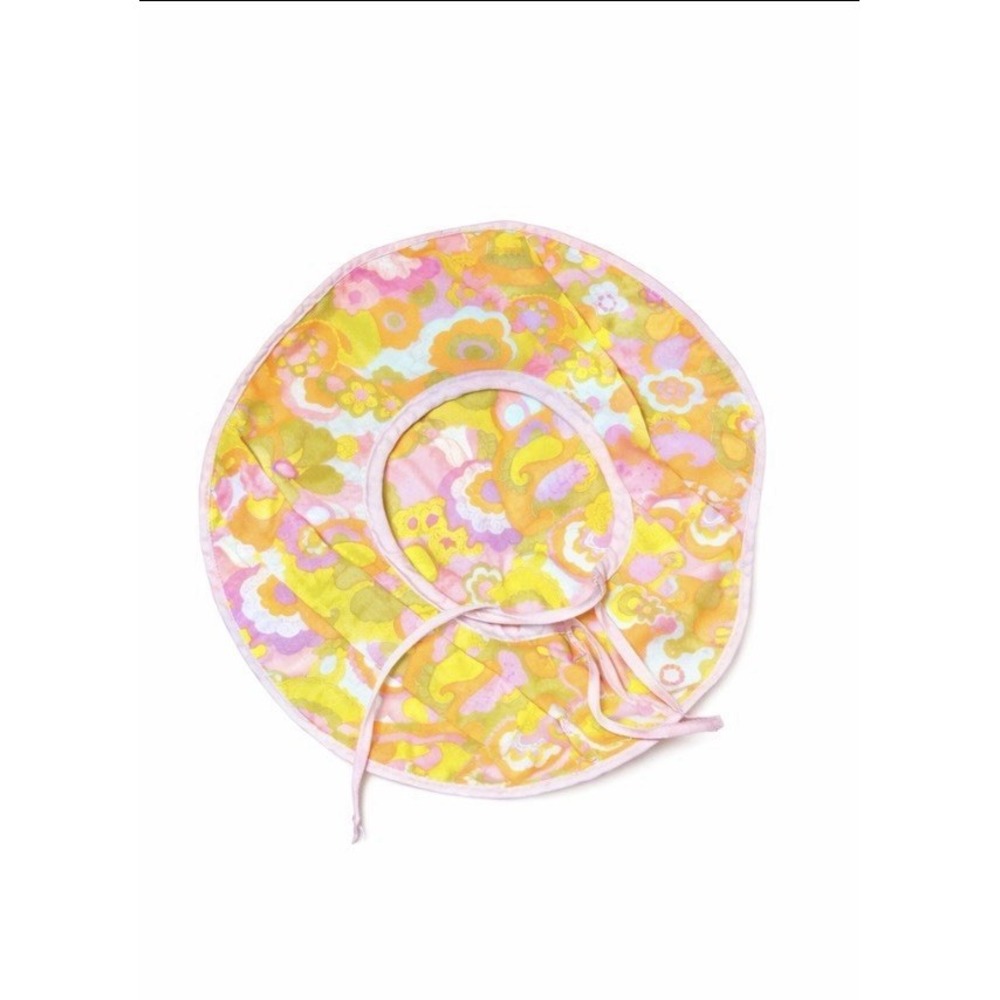 Vintage Floral Bowl Cozy Fabric Dish Holder Retro Pink Yellow Kitchen